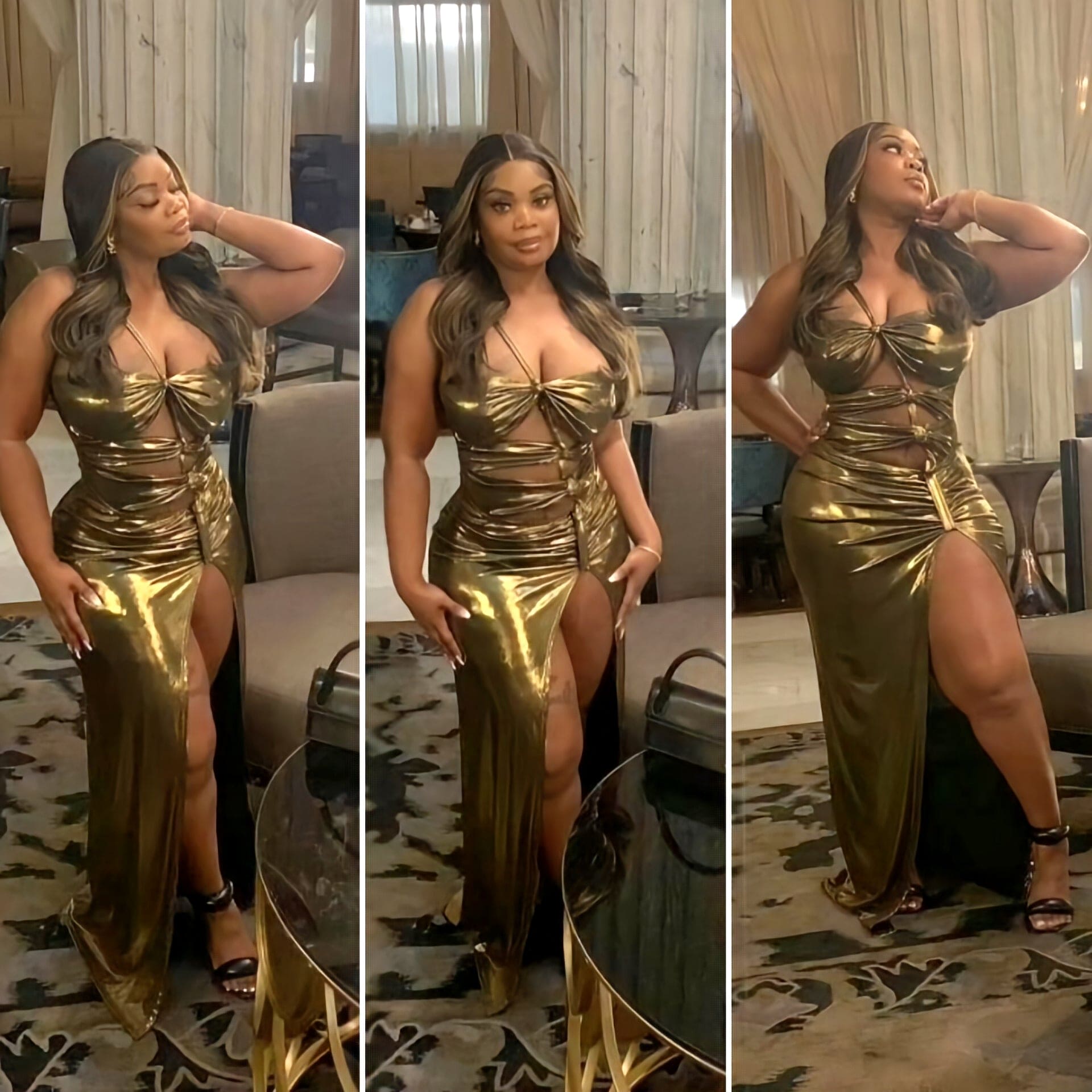 Goddess Metallic Maxi