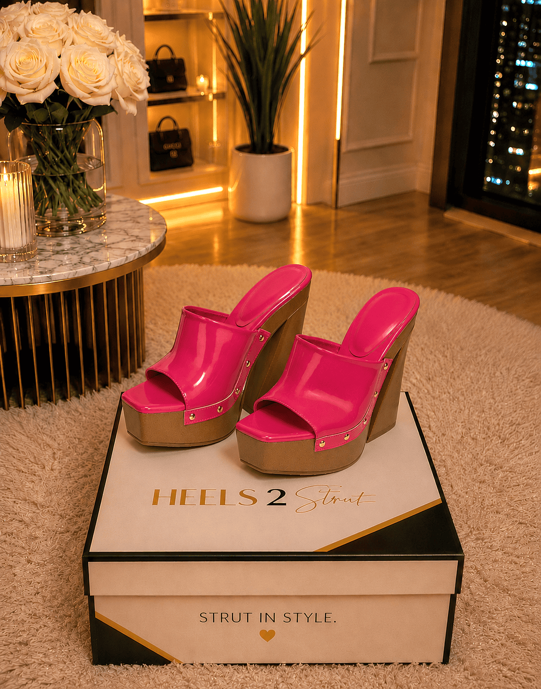 Keyanah Studded Platform- Pink