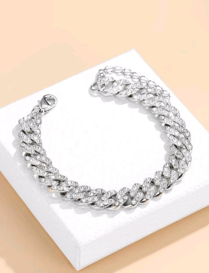 Silver Rhinestone Anklet