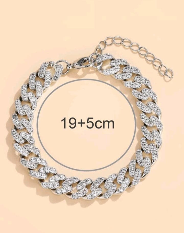 Silver Rhinestone Anklet