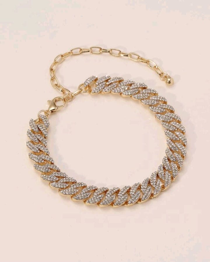 Gold Rhinestone Anklet